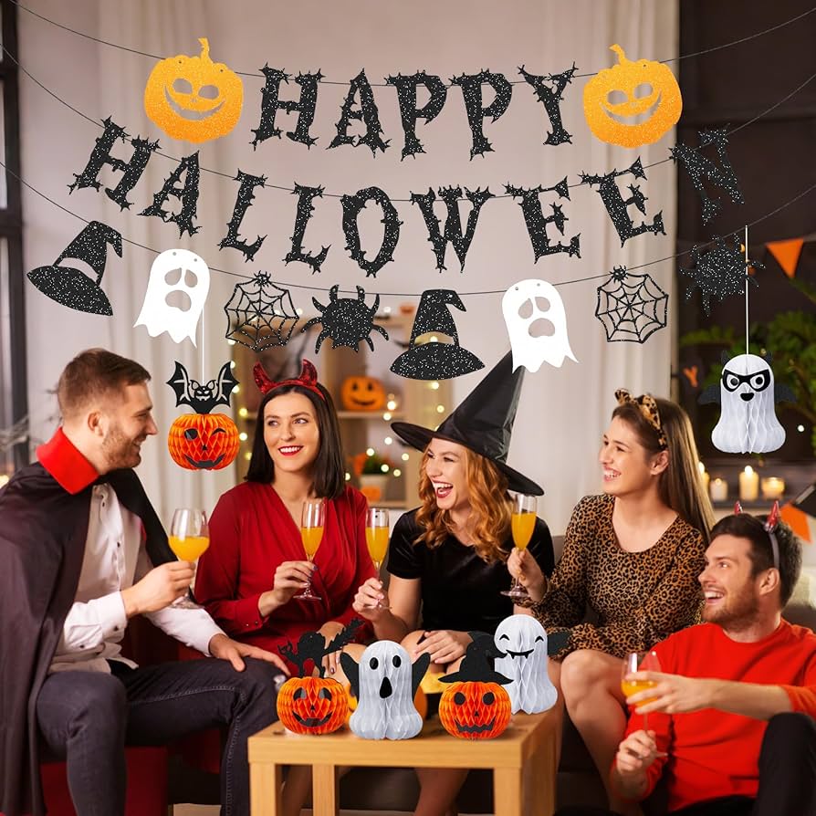 AJEYPMZ ハッピーハロウィン バナー ガーランド セット スパイ AJEYPMZ ハッピーハロウィン バナー ガーランド セット スパイ